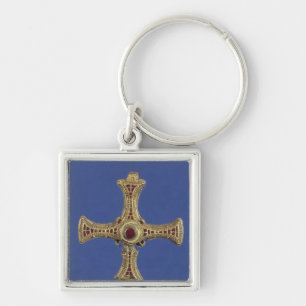 Sts Cuthbert kor Fyrkantig Silverfärgad Nyckelring