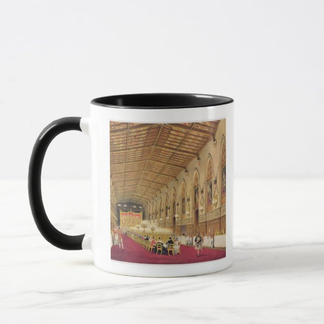 Sts George Hall, Windsor slott, 1838 (färg tände Mugg (Vänster)