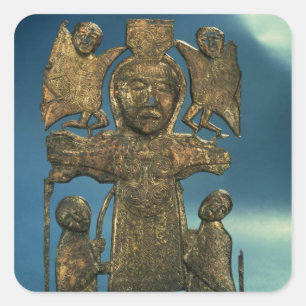 Sts John Crucifixionplatta, sent 7:eårhundrade Fyrkantigt Klistermärke