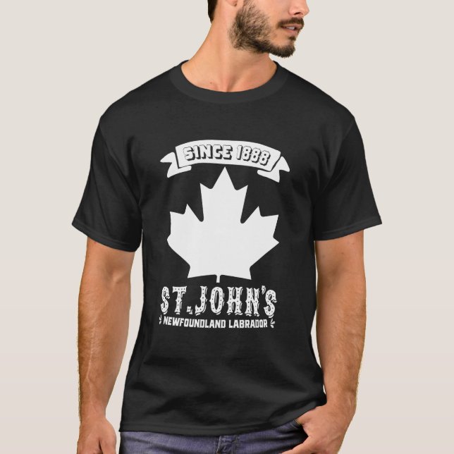 Sts John skjorta Newfoundland Labrador Kanada Mapl T Shirt (Framsida)