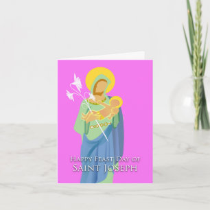 Sts Joseph dag, abstrakt design i pastell Kort