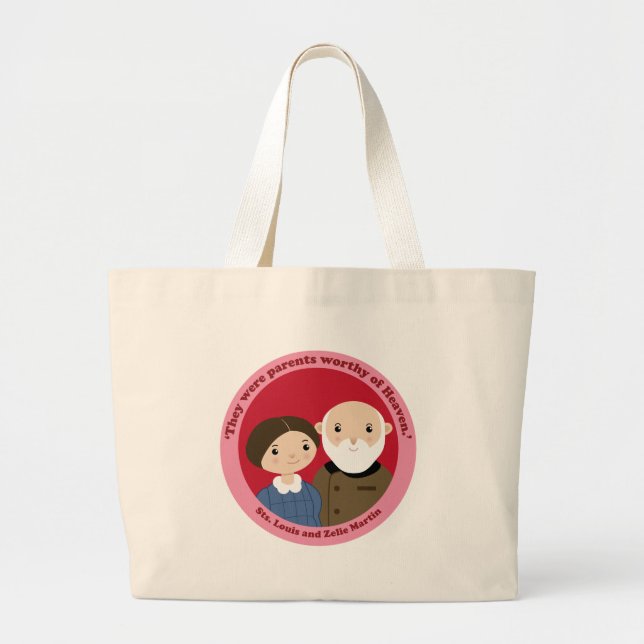 Sts. Louis och Zelie Martin Jumbo Tygkasse (Framsidan)