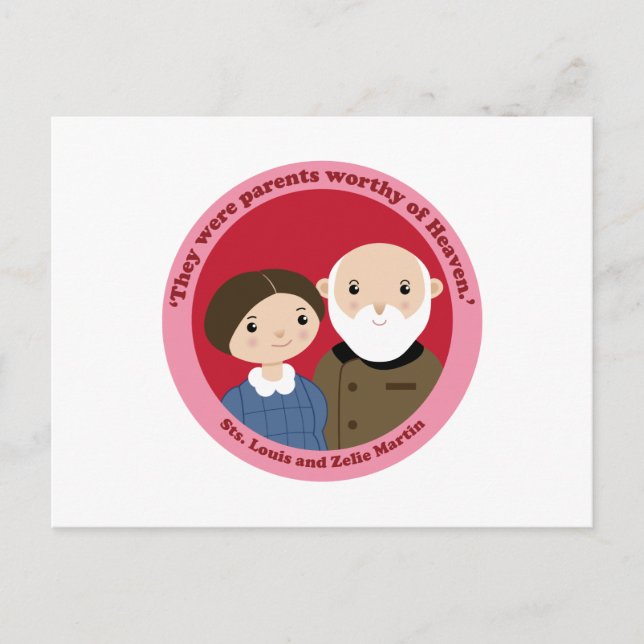 Sts. Louis och Zelie Martin Vykort (Framsida)