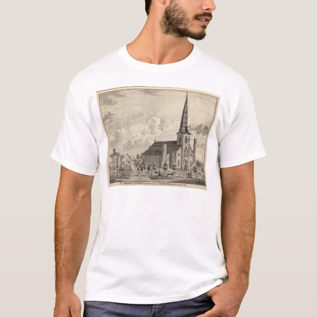 Sts Mary katolsk kyrka T-shirt (Framsida)