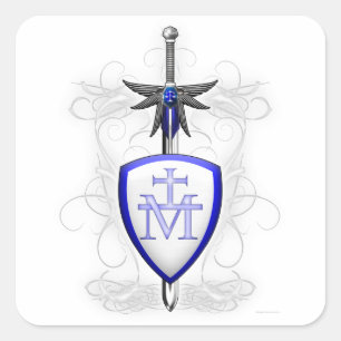 Sts Michael svärd Fyrkantigt Klistermärke