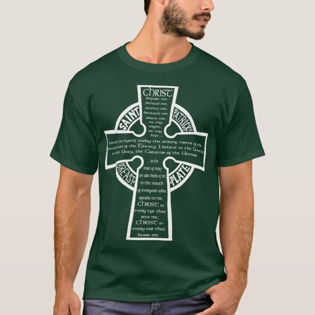 Sts Patrick bröstharneskT-tröja (wh) Tee Shirt (Framsida)