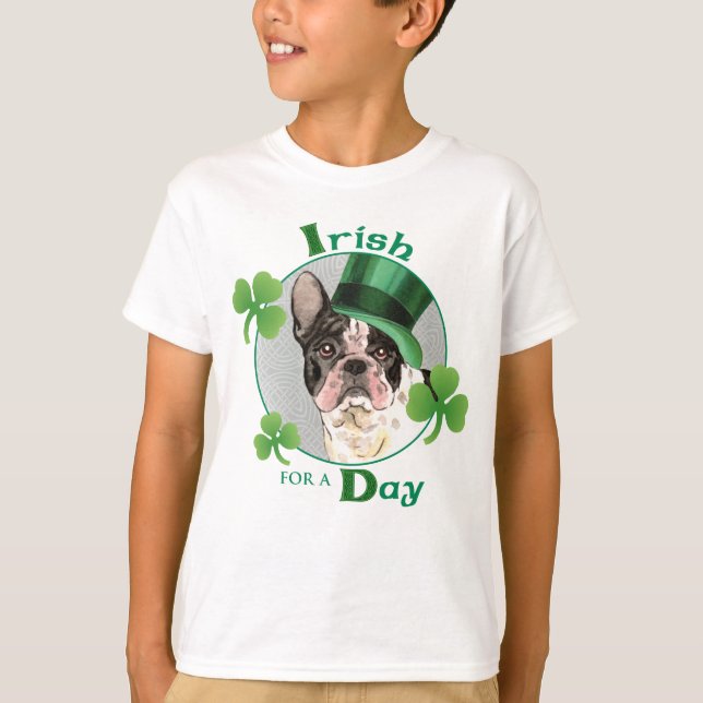 Sts Patrick bulldogg för dagfransk Tee Shirt (Framsida)