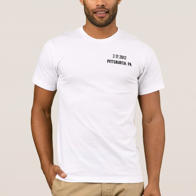 Sts Patrick dag 2012 - Pittsburgh, PA T-shirt (Framsida)