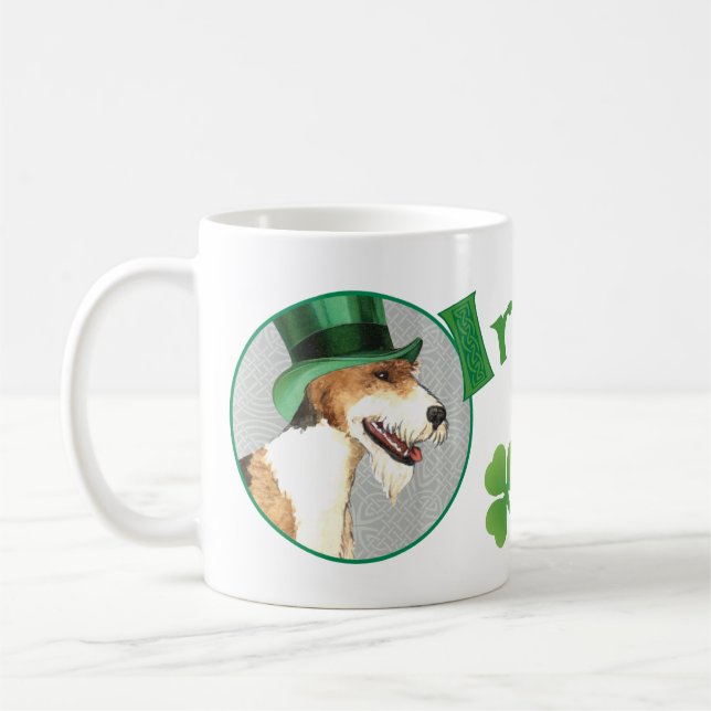 Sts Patrick dag binder foxterrier Kaffemugg (Vänster)