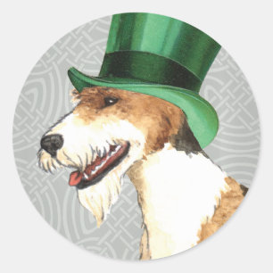 Sts Patrick dag binder foxterrier Runt Klistermärke