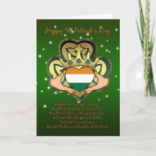 Sts Patrick dag Claddagh, Shamrock som välsignar Kort