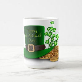 Sts Patrick dag - hatt & klöver & mynt Kaffemugg