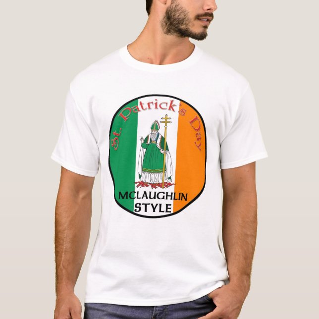 Sts Patrick dag - McLaughlin stil T-shirt (Framsida)