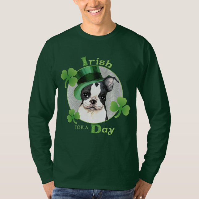 Sts Patrick dagBoston Terrier T-shirt (Framsida)