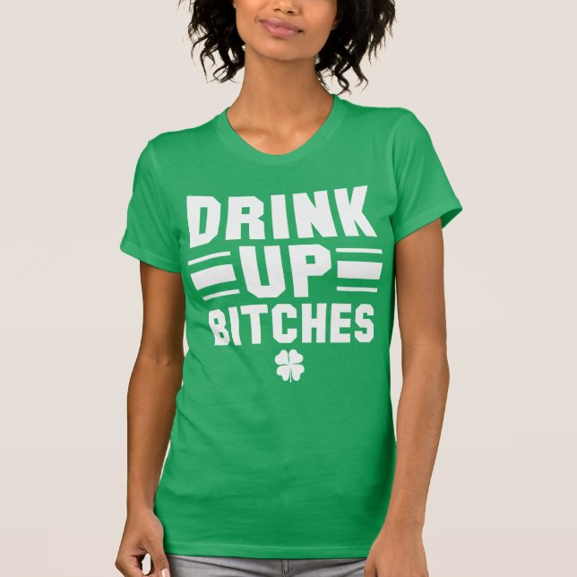 Sts Patrick dagdrink 2015 upp T-skjortan T-shirt (Framsida)
