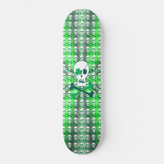 Sts Patrick dagpirat Old School Skateboard Bräda 21,6 Cm (Framsida)