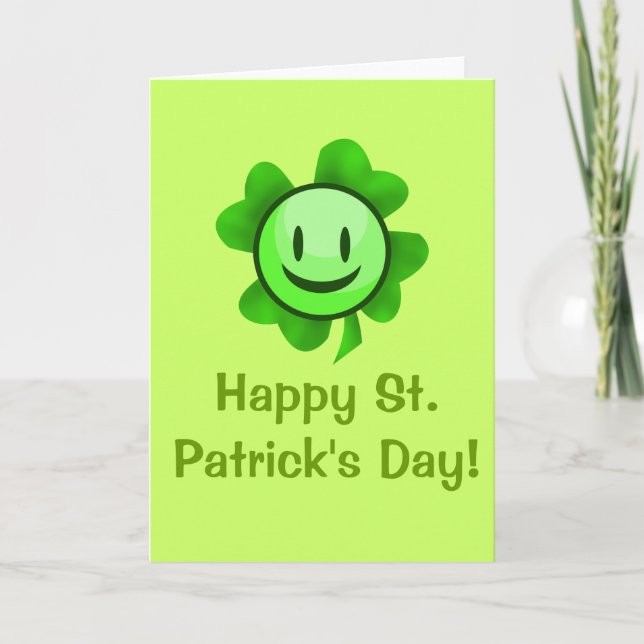 Sts Patrick dagShamrock Kort (Framsida)