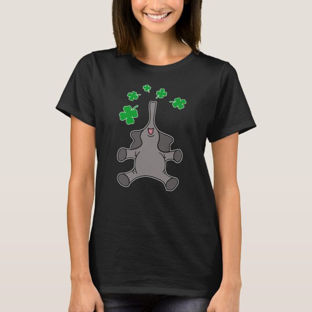 Sts Patrick elefant för dagShamrock T Shirt (Framsida)