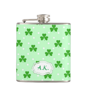 Sts Patrick för grön shamrock irländskt mönste Fickplunta