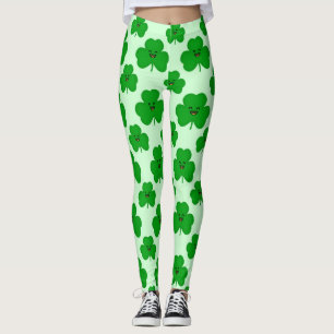 Sts Patrick för lycklig Shamrock gullig damasker Leggings