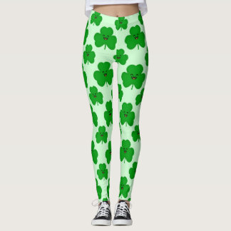 Sts Patrick för lycklig Shamrock gullig damasker Leggings
