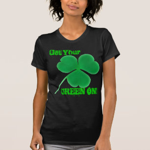 Sts Patrick grönt för dagirländare på! Klöver Tee Shirt