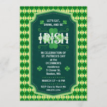 Sts Patrick inbjudan för dagparty