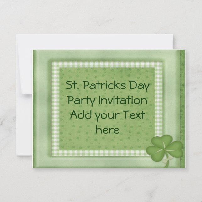 Sts Patrick inbjudan för dagparty (Framsida)