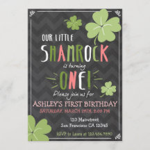 Sts Patrick inbjudan för födelsedag för klöver för