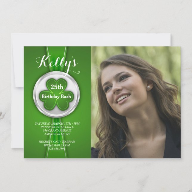 Sts Patrick inbjudan för foto för dagband (Framsida)