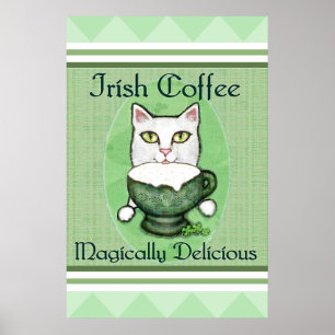 Sts Patrick irländsk affisch/tryck för kaffekatt Poster