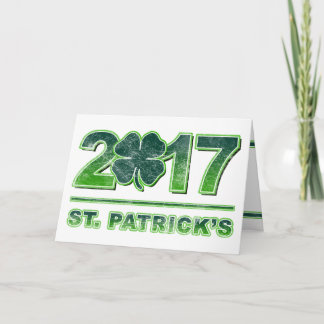 Sts Patrick kort 2017 för hälsning för dagShamrock