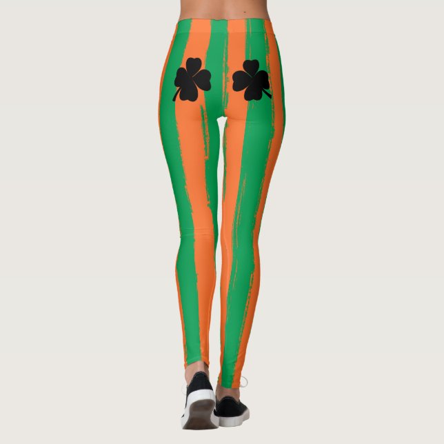 Sts Patrick orange för Shamrocks för dag | Irland Leggings (Baksida)
