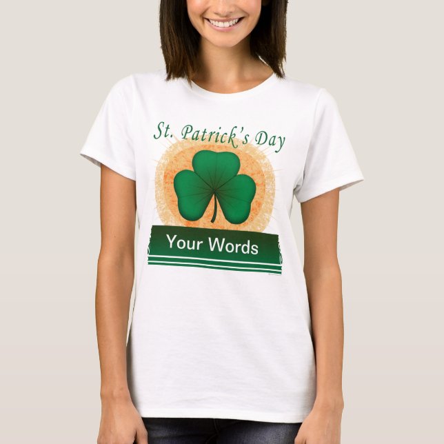 Sts Patrick Shamrock din ord T Shirt (Framsida)