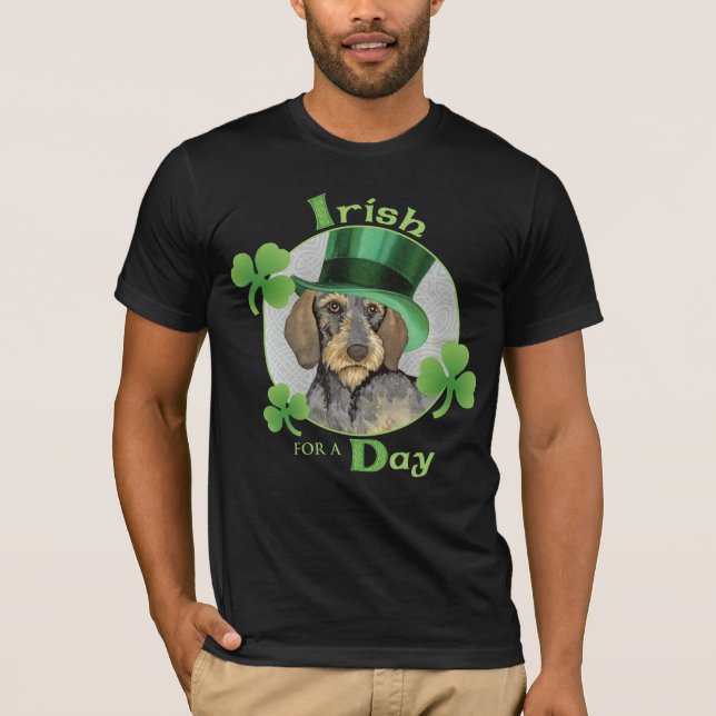 Sts Patrick Wirehaired tax för dag T Shirt (Framsida)