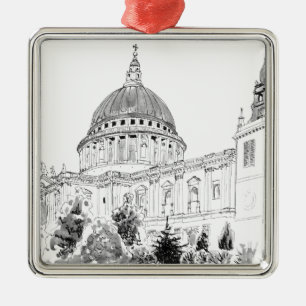 Sts Paul domkyrka skrivar och bläckteckningen Julgransprydnad Metall