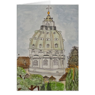 Sts Peter kupol, Rome, italienhälsningkort Hälsningskort