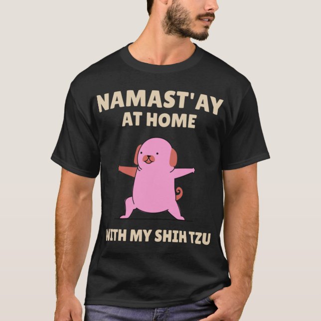 ststående yogahund flicka t shirt (Framsida)