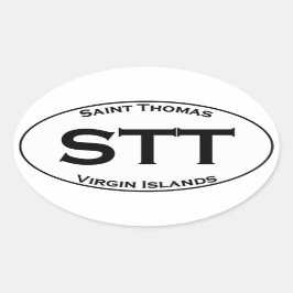 STT - Saint Thomas Virgin Islands Euro Stil Oval Ovalt Klistermärke