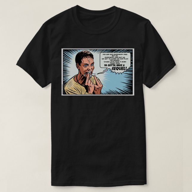 Stu Macher Skräm Movie Tecknad Adaption Panel Art  T Shirt (Design framsida)