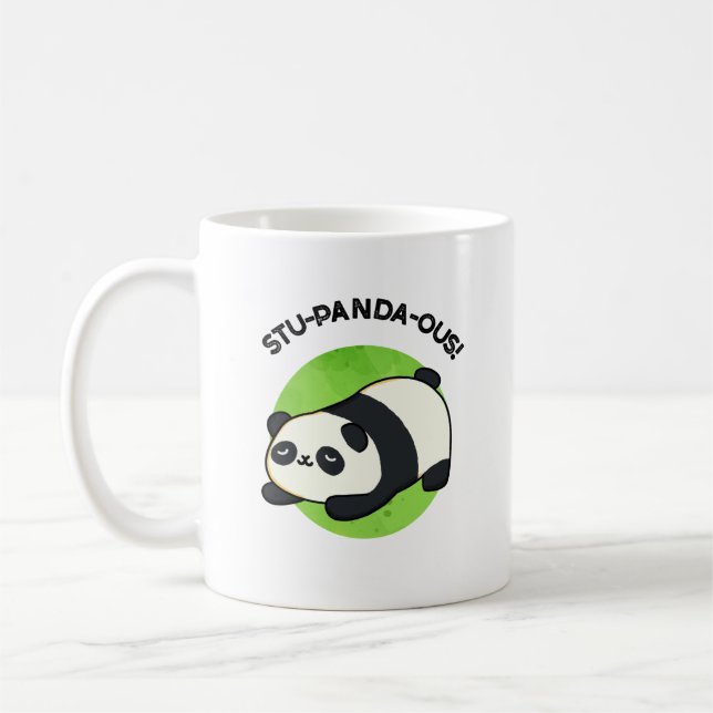 Stu-panda-ous Funny Panda Pun Kaffemugg (Vänster)