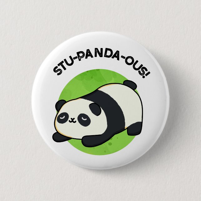 Stu-panda-ous Funny Panda Pun Knapp (Framsida)