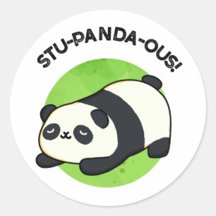 Stu-panda-ous Funny Panda Pun Runt Klistermärke