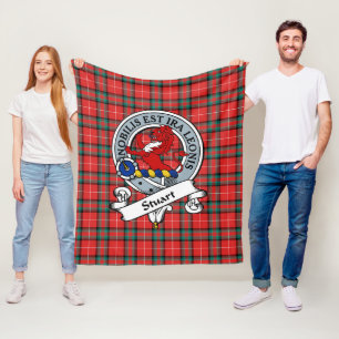 Stuart av Bute Klan Badge Tartan Play Fleecefilt