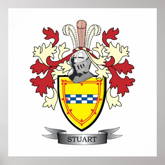 Stuart Family Crest Jackar av Arm Poster (Framsidan)