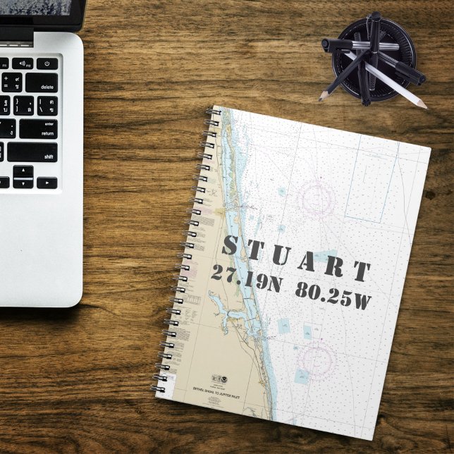 Stuart FL Latitude Longitud Nautical Chart Anteckningsbok (Authentic Nautical Stuart Florida Notebook
)