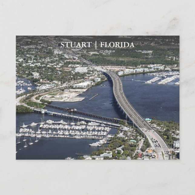 Stuart Florida Arial View Vykort (Framsida)