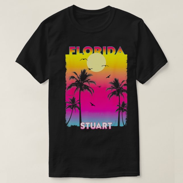 Stuart Florida Fl vintage Sunset T Shirt (Design framsida)
