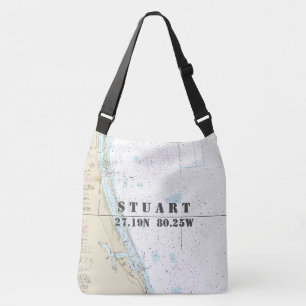 Stuart Florida Latitude Longitude Nautical Theme Axelväska