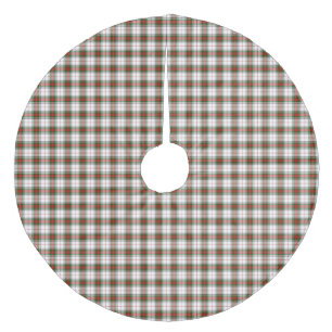 Stuart / Stewart-tartan vit röd grön rutig Julgransmatta Fleece